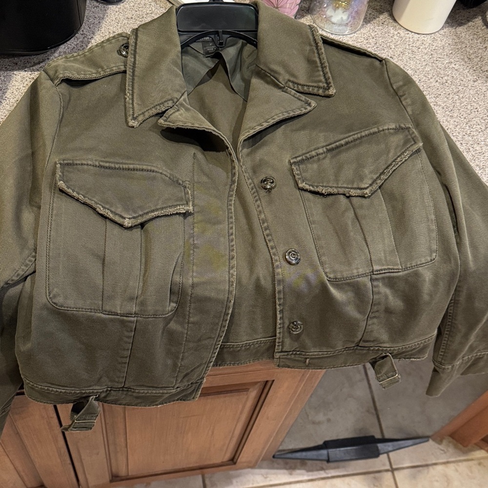 NWOT Peyton Jensen Women's Olive Military Field Jacket size M - Picture 4 of 6